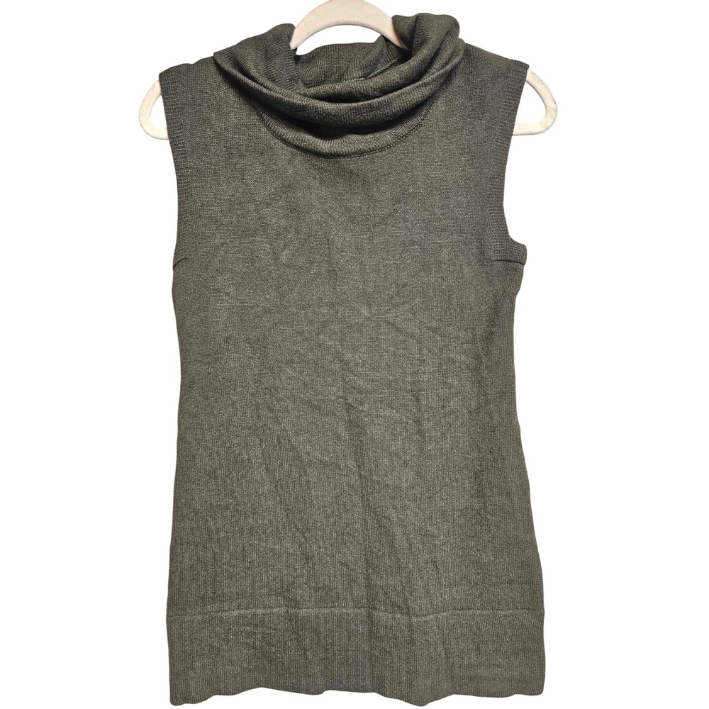 Gap Womens Olive Green Angora Blend Cowl Neck Sleeveless Sweater Top Small